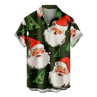 FESFESFES Коледна тениска за мъже ежедневна блуза отпечатани върхове на шията на Хенли въртене с къс ръкав риза блуза просвет под 10 долара