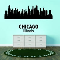 Чикаго Илинойс Съединени щати Основен град Географска карта забележителност - Декал за винил стена - 20x42