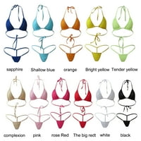 Leaftforme Lady Sexy Sexy Solid Color Halter Mini Bra G-String Bikini Set бански костюм бански костюм