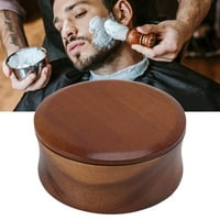 Мъже дървена купа за бръснене за бръснене, дървена чаша за бръснене пестене на място, което не се придържа с капак за бръснари за почистване на лицето
