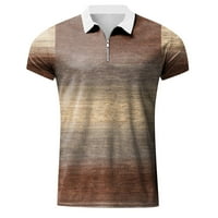 Мъжки ризи Мъжки мъжки тениска за мъжки тениска мода ежедневни цветове съвпадащи тениска кафяво s