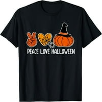 Мир любов Хелоуин мързелив Хелоуин костюм готина тиквена тениска