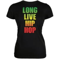 Дълго на живо хип-хоп черни юноши мека тениска-X-голяма