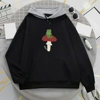 Kiplyki Clearance Fall Hoodies за жени отпечатани джобни пуловер с дълъг ръкав с джобни пуловер върхове качулки