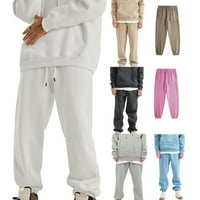Мъжки панталони с джобове със солидни цветове спортни панталони, джоги за джогери, влагата дишащ дишане