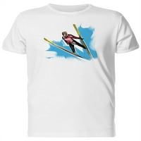 Ски скок акварелен тениска мъже -Маг от Shutterstock, мъжки 4x-голям
