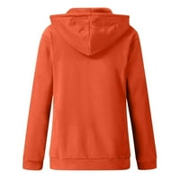 Zip up hoodie жени на клирънс есен моден солиден цвят спортни суичъри с качулка с джобове с джобове на разтвор с дълъг ръкав