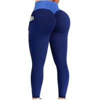 Tking модни дами мода жакард джоб големи дупе йога панталони спортни фитнес панталони - xxl f