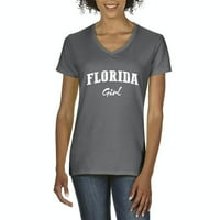 Arti - Женска тениска V -образно деколте с късо ръкав - момиче във Флорида