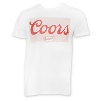 Tees Coors Banquet Mens Червена ивица тениска, бяла - изключително голямо