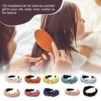 DIDO Fashion Hair Band Hoop Bow Tie, украсена лента за глава с кристали цветни широки регулируеми ленти за глава за жени момичета прашно розово розово