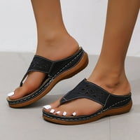 Puntoco плюшени чехли на открито къщи обувки Clearanc Summer Ladies Flip-Flops Wedge Help Flippers Sandal
