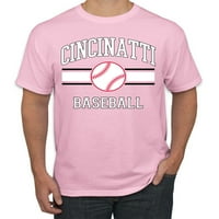 Wild Bobby City of Cincinnati Baseball Fantasy Fan Sports Мъжки тениска, светло розова, средна
