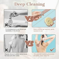 Четка за почистване на масаж за дълга дръжка, скрубер за много задачи, ексфолираща четка за баня, може да се напълни с течна баня душ дълбоко почистване