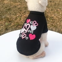 Shenmeida Pullover Puppy Sweatshirt, Spring Summer Fall Dog Coat, Doggy Pink Heart Print Rish за малко средно куче