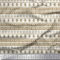 Soimoi Brown Rayon Fabric Tribal African Printed Craft Fabric край двора