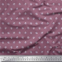 Soimoi Rayon Fabric Stripe & Floral Shirting отпечатан двор