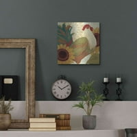 Luxe Metal Art 'Spice Roosters I' от Veronique Charron, Metal Wall Art, 12 x12