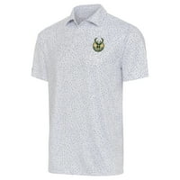 Мъжки Antigua White Milwaukee Bucks Motion Polo