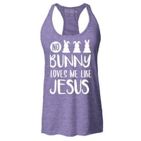 Shop4ever жени no bunny ме обича като Исус Великденски състезател Tank Top X-Small Purple