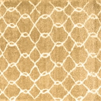 Ahgly Company Indoor Rectangle Trellis Brown Modern Area Rugs, 3 '5'