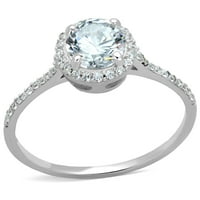 TS - Rhodium Sterling Silver Ring с AAA клас CZ в Clear