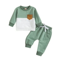 Durtebeua бебешко дете за момче суичър с дрехи Топс пуловер + дънки панталони тоалет комплект 6- месеца