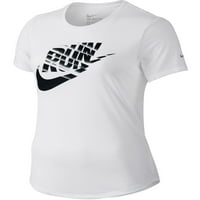 Nike Run Print Orgametric Swoosh женски тениска бяло черно 776636-100