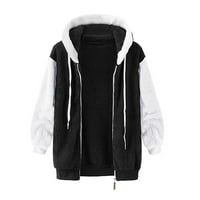Агнешко вълнено палто за жени с дълъг ръкав отворен преден Zipper Cardigan яке Зимно топли изолирани върхове на газове
