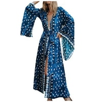Жени бански костюм бикини модни сини печат плажен слънцезащитен крем опашка покрива бански костюми танкени