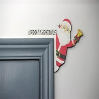 Коледен декор на ъгъла, весела Коледа Дядо Коледа Декор знак дърво коледна врата ъглов знак дървен Дядо Коледа Декорация за дома, офис, декор на стаята