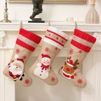 Farfi Коледни чорапи многофункционални цветни празнични магазини бонбони плетени лосове еластични карикатурни чорапи декор Коледа декорация