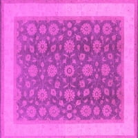 Ahgly Company Indoor Square Oriental Pink Traditional Area Rugs, 7 'квадрат