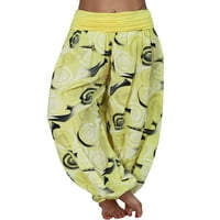 Haite Women Hippie Wide Leg Pants Loose Fit High Taist Lounge Beach Bohemain Floral Print Harem Pants