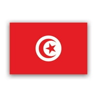 Тунизийски стикер на знамето Decal - самозалепващ винил - устойчив на атмосферни влияния - направен в САЩ - Tunisia tun tn