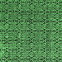 Ahgly Company Indoor Rectangle Abstract Emerald Green Modern Area Rugs, 7 '9'