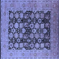 Ahgly Company Indoor Square Oriental Blue Industrial Area Rugs, 8 'квадрат