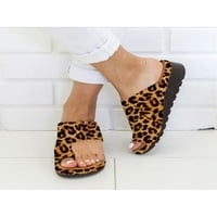 Crocowalk жени гладиаторски клип пръст плоски сандали леопардови летни плажни джапанки обувки размер размер