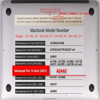 Kaishek Hard Shell Case само съвместим MacBook Pro 14 С Touch ID Тип C + Черна клавиатура Модел на капака: A & A