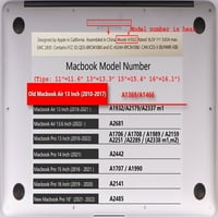 Kaishek съвместим със стара версия MacBook Air S Case 2017- rel. Модел A & A1369, пластмасов твърд калъф + черен капак на клавиатурата, Creative A 149