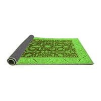 Ahgly Company Indoor Rectangle Oriental Green Industrial Area Rugs, 2 '5'