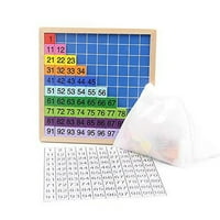 Merryheart Wooden Math Mather Board Toy, Montessori 1- последователни номера Дървен сто цифров съвет, образователна игра за деца с чанта за съхранение