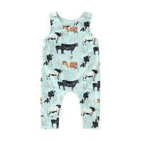 Fvwitlyh Boys Rompers Toddler Boys Gatdys Комплект крава разпечатка за изходни дрехи за бебета дрехи Стъпка панталони Rompers Pack