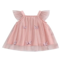 Bagilaanoe Toddler Baby Girl Tulle рокля 3d цветна пеперуда муха ръкав a-line принцесни рокли 2t 3t 4t 5t Kid Summer Swing Sundress