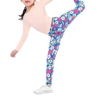 Момичета за малки деца активни гамаши без стъпалови панталони танцуват йога гамаши чорапогащи 4–11t