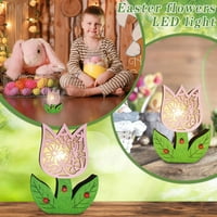 Великденски зайчета яйца Цвете светещи дескболни декорации Креативна декоративна светлина люлка