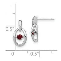 Mia Diamonds Solid Sterling Silver Rhodium създаде Ruby Birthstone Vibrant обеци