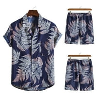 Skpabo Mens Flower Casual Button-Down с къс ръкав Хавай ризи цветя печат костюми тропическа лятна риза