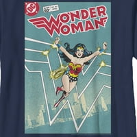Момче Wonder Woman Comic Book Cover Graphic Tee Last Blue Garby