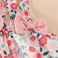 Safuny тоалети малко дете момче бебе бебе момиче разрошен печат с каишки шорти и лента за глава кръгла врата прекрасно розово